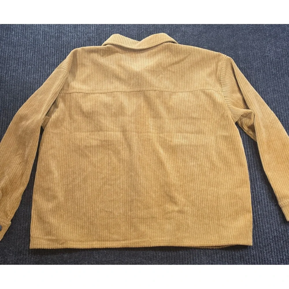 Cisono Corduroy Shirt Jacket Womens Small Cognac Excellent Button Up Shacket